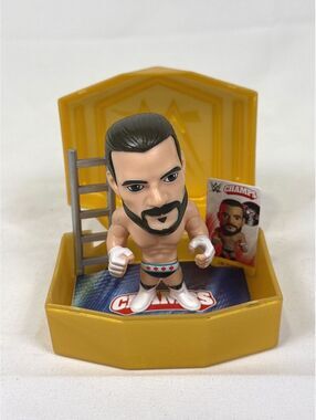WWE Champs CM Punk Mini Figure with Ladder and Gold Belt Display Case